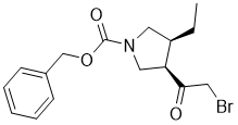 (3R,4S)-3-(2-Bromoacetyl)-4-ethyl-1-pyrrolidinecarboxylic acid phenylmethyl ester