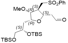 2-((2S,3S,4R,5R)-5-((S)-2,3-bis((tert-butyldimethylsilyl)oxy)propyl)-4-methoxy-3-((phenylsulfonyl)methyl)tetrahydrofuran-2-yl)acetaldehyde	